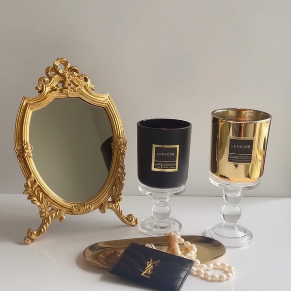 Baroque Gold Mirror & Candles